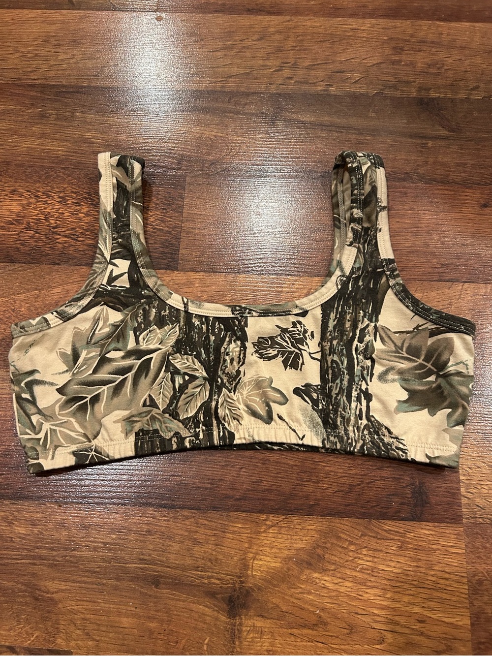 ARQ Wide Strap Bra Camo Size XL Organic Cotton